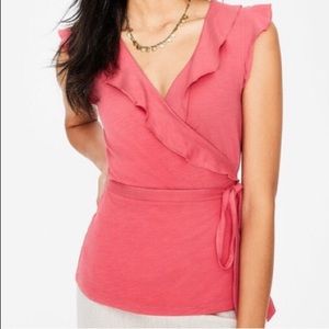 Boden Jodie Coral Wrap Ruffle Top 16